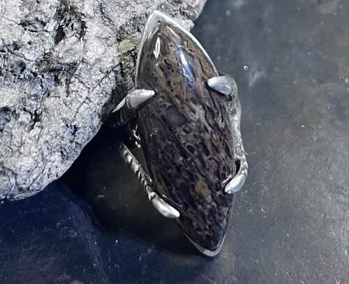 Clawed Dino Gembone Dragon Ring (SOLD)