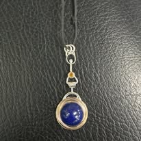 Lapis lazuli and Spessartine Garnet Sun Pendant (SOLD)